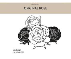 Original Rose silhouette vector