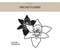 Orchid flower silhouette vector