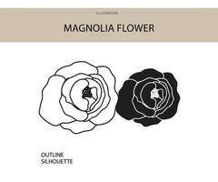 Magnolia flower silhouette vector