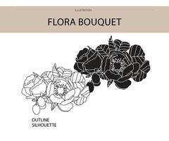 Flora bouquet silhouette vector