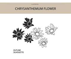 vector de silueta de flor de crisantemo