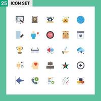 Set of 25 Modern UI Icons Symbols Signs for world arrow security shoulder bag ladies purse Editable Vector Design Elements