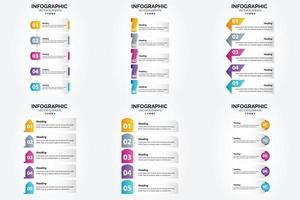 ilustración vectorial infografía conjunto de diseño plano para folleto publicitario y revista vector