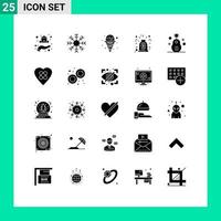 Universal Icon Symbols Group of 25 Modern Solid Glyphs of classic contract winter collaboration waffle Editable Vector Design Elements