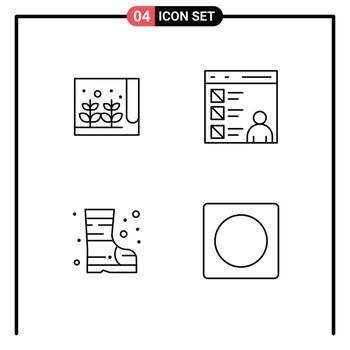 Set of 4 Modern UI Icons Symbols Signs for farm boots small coding safety Editable Vector Design Elements