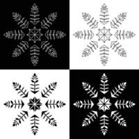 Snowflake Minimal Flat Outline Vector Design Set