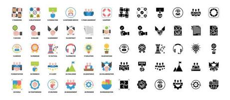 iconos de negocios ilustración vectorial, solución, servicio, equipo, liderazgo vector