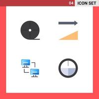 Group of 4 Modern Flat Icons Set for devices computing technology sorting army Editable Vector Design Elements