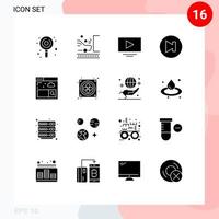 16 Universal Solid Glyphs Set for Web and Mobile Applications search browser traffic next arrow Editable Vector Design Elements