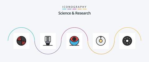 línea de ciencia llena de paquete de iconos planos 5 que incluye. guerra de las Galaxias. infrarrojo vector