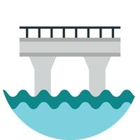 ilustración de puente y río en estilo minimalista vector