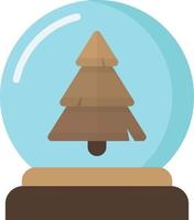 Christmas tree in a round glass illustration in minimal style vector