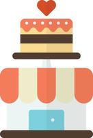 cake shop building illustration in minimal style vector