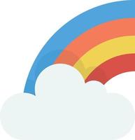 rainbow and clouds illustration in minimal style vector