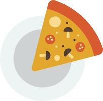 Pizza from above illustration in minimal style vector