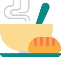 soup and bread illustration in minimal style vector