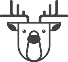 reindeer illustration in minimal style vector