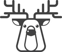 reindeer illustration in minimal style vector