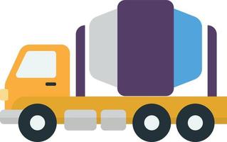 cement truck illustration in minimal style vector