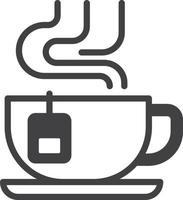 ilustración de taza de té caliente en estilo minimalista vector