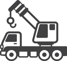 crane truck illustration in minimal style vector