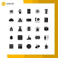 Group of 25 Modern Solid Glyphs Set for farm seo package spring seo marketing Editable Vector Design Elements