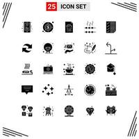 Set of 25 Modern UI Icons Symbols Signs for document check corporate marshmallow food Editable Vector Design Elements