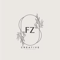 arte del logotipo inicial del vector de belleza fz, logotipo de escritura a mano de firma inicial, boda, moda, joyería, boutique, floral y botánica con plantilla creativa para cualquier empresa o negocio.