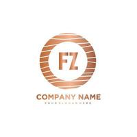 FZ Initial Letter circle wood logo template vector