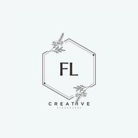 arte del logotipo inicial del vector de belleza fl, logotipo de escritura a mano de firma inicial, boda, moda, joyería, boutique, floral y botánica con plantilla creativa para cualquier empresa o negocio.