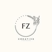 FZ Beauty vector initial logo art, handwriting logo of initial signature, wedding, fashion, jewerly, boutique, floral and botanical with creative template for any company or business.