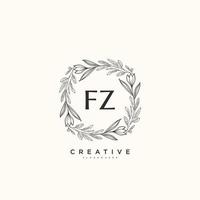 FZ Beauty vector initial logo art, handwriting logo of initial signature, wedding, fashion, jewerly, boutique, floral and botanical with creative template for any company or business.