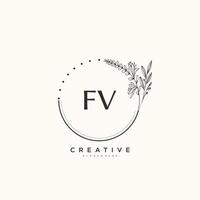 FV Beauty vector initial logo art, handwriting logo of initial signature, wedding, fashion, jewerly, boutique, floral and botanical with creative template for any company or business.