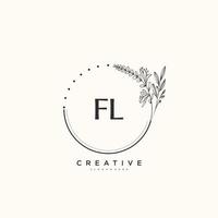 FL Beauty vector initial logo art, handwriting logo of initial signature, wedding, fashion, jewerly, boutique, floral and botanical with creative template for any company or business.