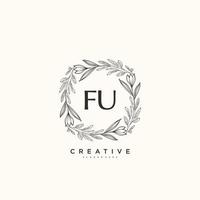 FU Beauty vector initial logo art, handwriting logo of initial signature, wedding, fashion, jewerly, boutique, floral and botanical with creative template for any company or business.