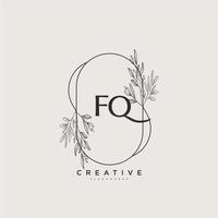 FQ Beauty vector initial logo art, handwriting logo of initial signature, wedding, fashion, jewerly, boutique, floral and botanical with creative template for any company or business.