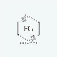 arte del logotipo inicial del vector de belleza fg, logotipo de escritura a mano de firma inicial, boda, moda, joyería, boutique, floral y botánica con plantilla creativa para cualquier empresa o negocio.