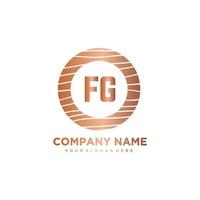 FG Initial Letter circle wood logo template vector
