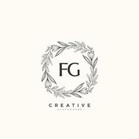 arte del logotipo inicial del vector de belleza fg, logotipo de escritura a mano de firma inicial, boda, moda, joyería, boutique, floral y botánica con plantilla creativa para cualquier empresa o negocio.