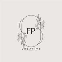 FP Beauty vector initial logo art, handwriting logo of initial signature, wedding, fashion, jewerly, boutique, floral and botanical with creative template for any company or business.