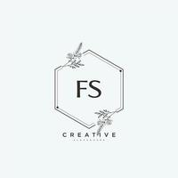 FS Beauty vector initial logo art, handwriting logo of initial signature, wedding, fashion, jewerly, boutique, floral and botanical with creative template for any company or business.