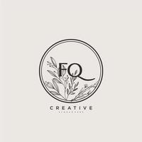 arte del logotipo inicial del vector de belleza fq, logotipo de escritura a mano de firma inicial, boda, moda, joyería, boutique, floral y botánica con plantilla creativa para cualquier empresa o negocio.