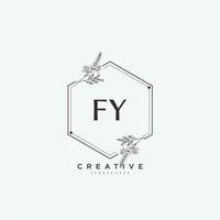 FY Beauty vector initial logo art, handwriting logo of initial signature, wedding, fashion, jewerly, boutique, floral and botanical with creative template for any company or business.