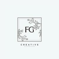 arte del logotipo inicial del vector de belleza fg, logotipo de escritura a mano de firma inicial, boda, moda, joyería, boutique, floral y botánica con plantilla creativa para cualquier empresa o negocio.