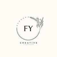 FY Beauty vector initial logo art, handwriting logo of initial signature, wedding, fashion, jewerly, boutique, floral and botanical with creative template for any company or business.