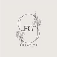 arte del logotipo inicial del vector de belleza fg, logotipo de escritura a mano de firma inicial, boda, moda, joyería, boutique, floral y botánica con plantilla creativa para cualquier empresa o negocio.