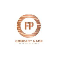 FP Initial Letter circle wood logo template vector