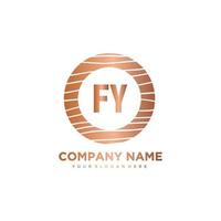 FY Initial Letter circle wood logo template vector