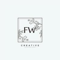 FW Beauty vector initial logo art, handwriting logo of initial signature, wedding, fashion, jewerly, boutique, floral and botanical with creative template for any company or business.