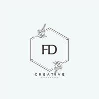 FD Beauty vector initial logo art, handwriting logo of initial signature, wedding, fashion, jewerly, boutique, floral and botanical with creative template for any company or business.